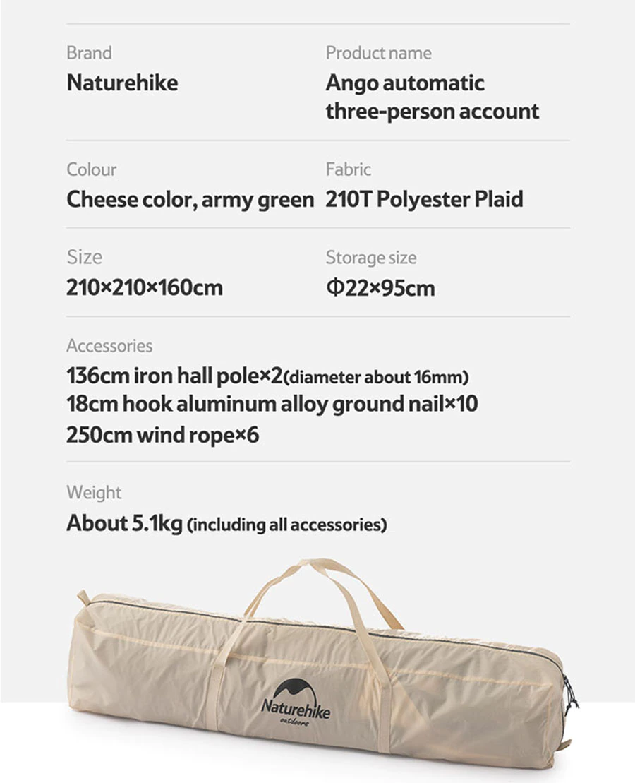 Cheap Goat Tents  Outdoor Automatic Tent Five Side Circulating Ventilation Telescopic Tent Quick Open Support 3 Persons Camping Tent Tents 